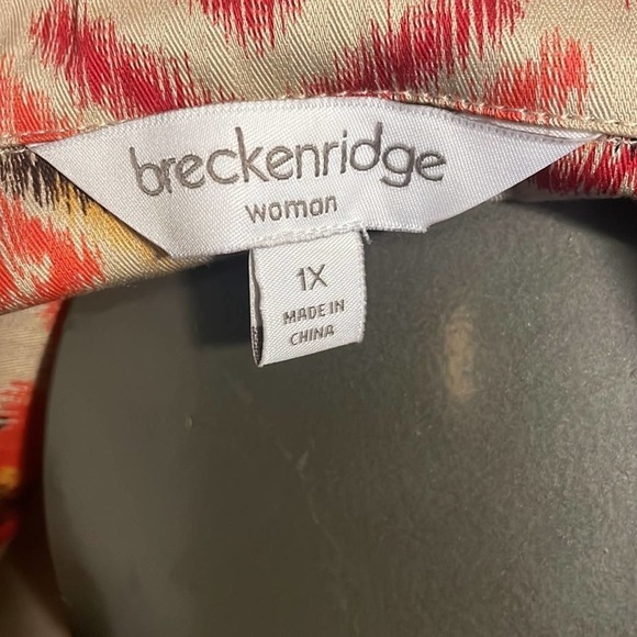 Breckenridge Aztec Print woman’s plus khaki red painted desert Jacket Size 1X - Picture 2 of 11